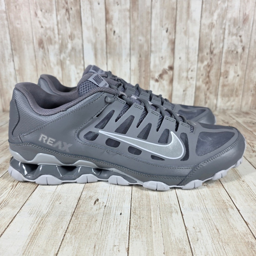 Nike Men’s Gray Reax Athletic Shoes with Silver Swoosh